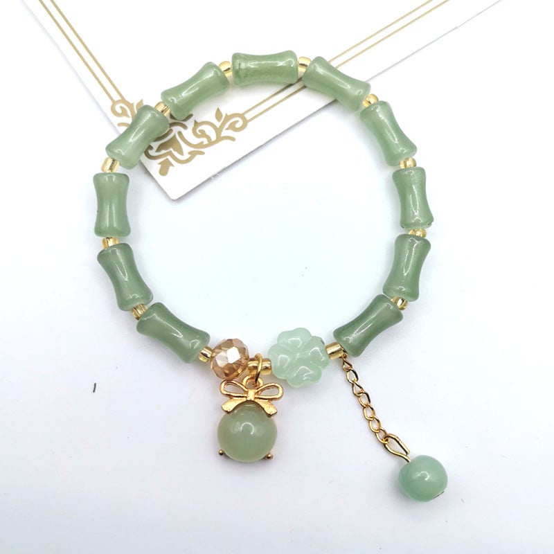 National Style Snake Year Tassel Beaded Bracelet Niche Design Glass Bracelet Female Stylish Versatile Bestie Student Jewelry - Image 1